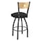 Holland Bar Stool Co 25" Swivel Counter Stool, Pewter Finish, Nat Back, Graph Coal Seat 83025PWNatMplB018 - alternate 3
